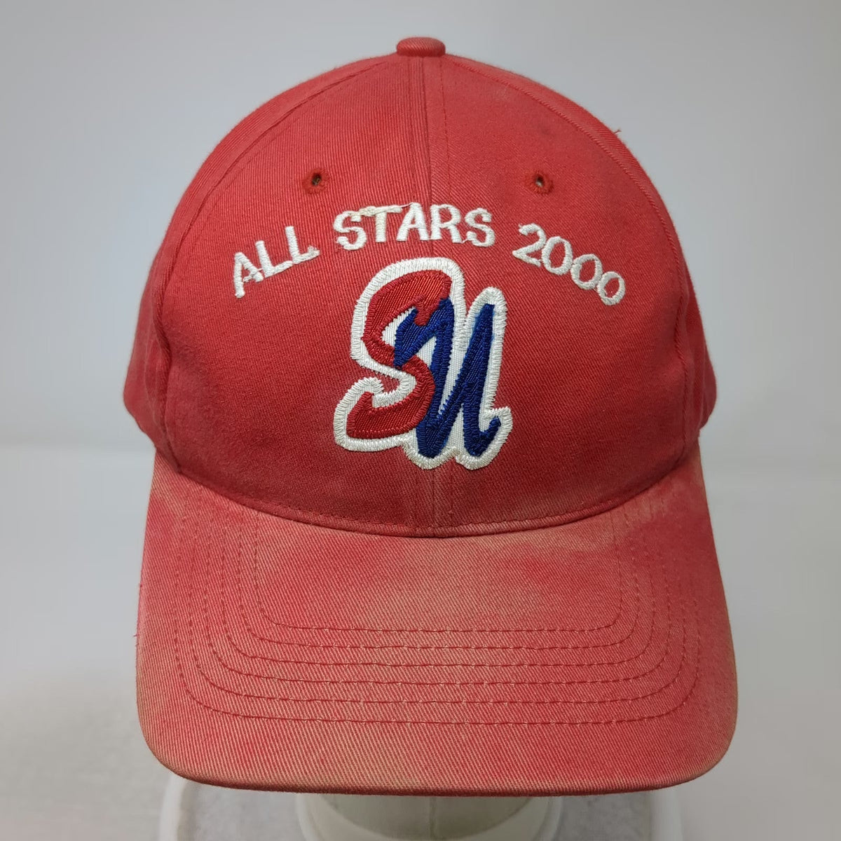 Richardson Baseball Cap Red OS All Stars 2000 SN Logo Signed Brim Hat Vintage