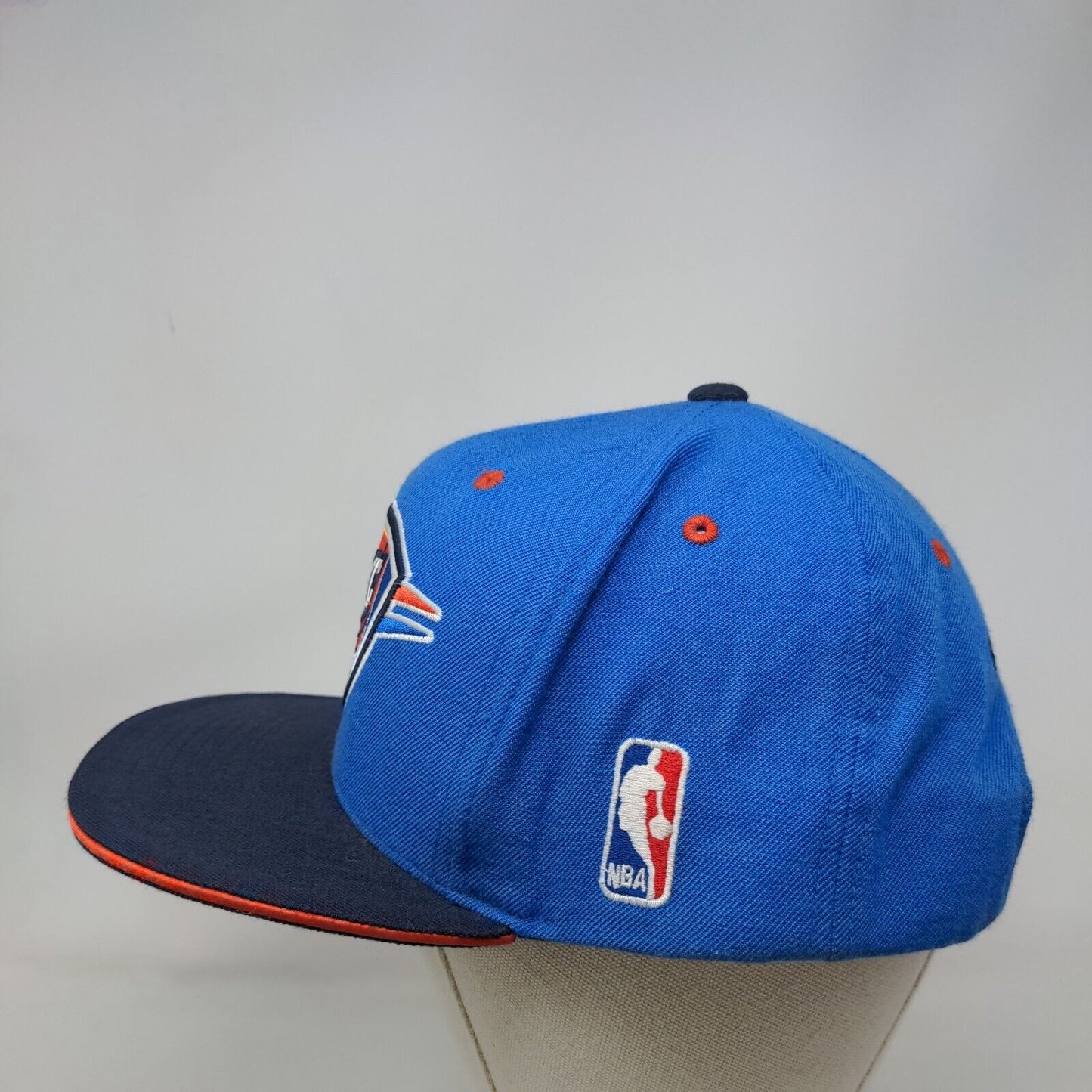 OKC Oklahoma City Thunder Snapback Hat Blue Mitchell & Ness NBA Embroidered Logo