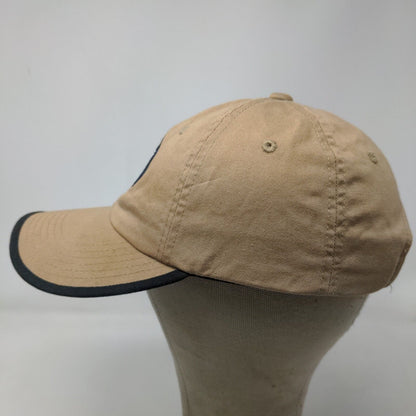 Port & Company Men's Strapback Hat Tan Embroidered Flame On Logo Cotton