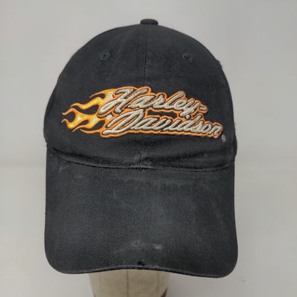 Harley Davidson Motorcycles Men's Strapback Hat Black OSFA Embroidered Flames