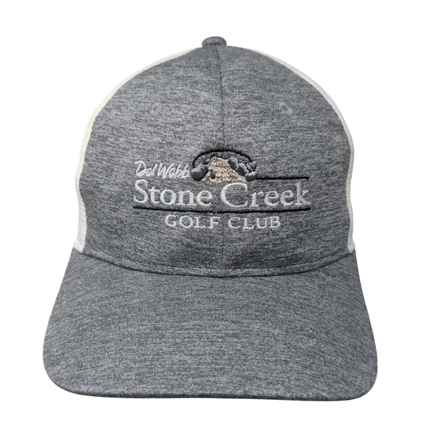 Del Web Stone Creek Golf Club Strapback Hat Gray OS Mid Fit Ahead Performance
