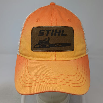 Stihl Trucker Hat Orange One Size Chainsaw Logo Patch Mesh Back Snapback Outdoor