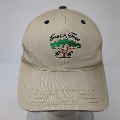 Green Tree Strapback Hat Tan One Size Adjustable Embroidered 6 Panel Imperial