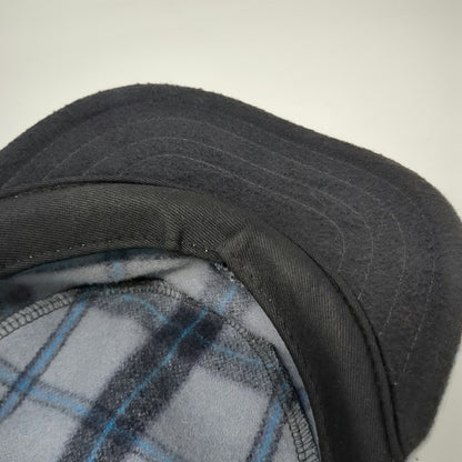 Stormy Kromer Gray Plaid Army Cap 7 1/8 Wool Made in USA Hat Blue Black Fitted