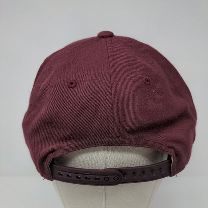 Brixton Mfg Co Snapback Hat Red OSFA Adjustable Embroidered Vented Holes 6 Panel