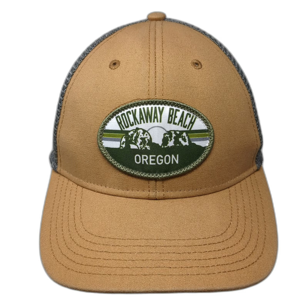 Legacy Rockaway Beach Oregon Baseball Cap Brown Gray One Size Mesh Snapback Hat