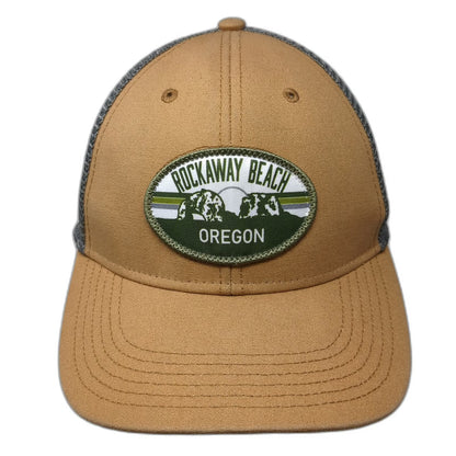 Legacy Rockaway Beach Oregon Baseball Cap Brown Gray One Size Mesh Snapback Hat