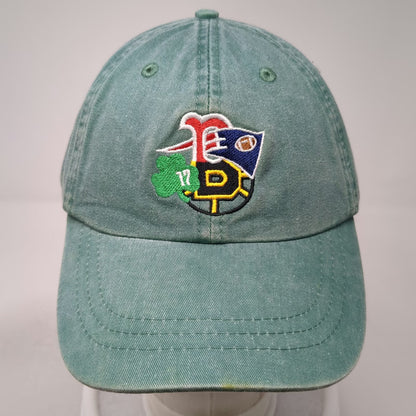 Adams Green Baseball Cap One Size Boston Sports Logo Leather Strap Buckle Hat