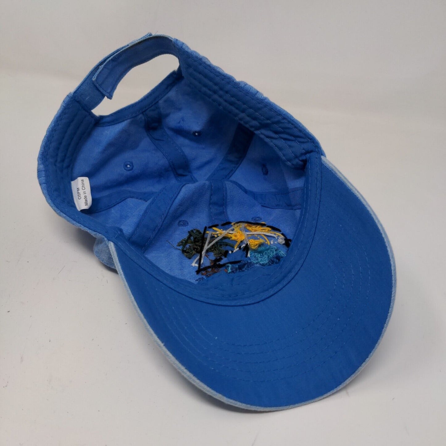 Unbranded Men's Strapback Hat Blue Size OSFM Embroidered Beach Logo