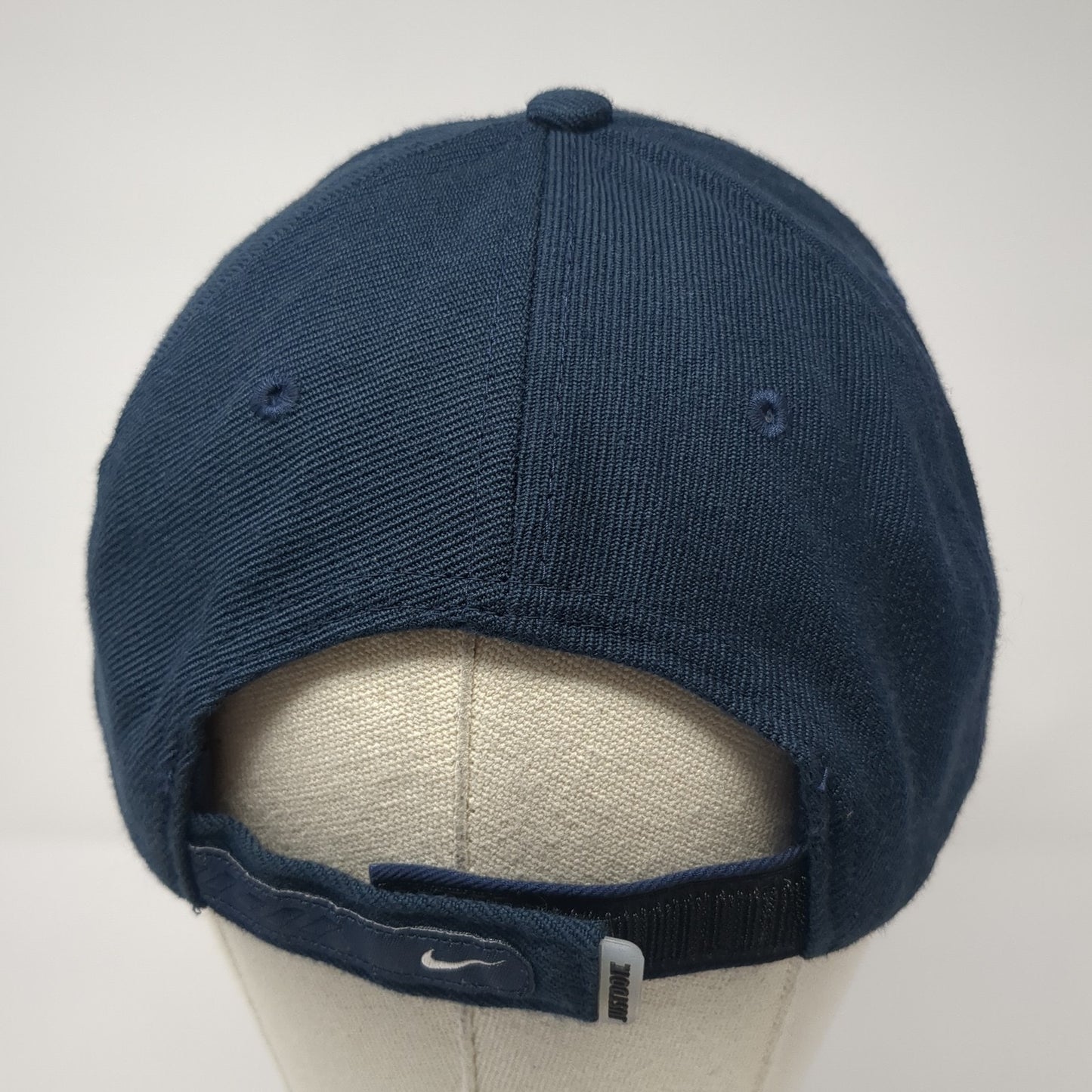 Nike Spell Out Strapback Hat Blue One Size Adjustable Solid Vent Holes