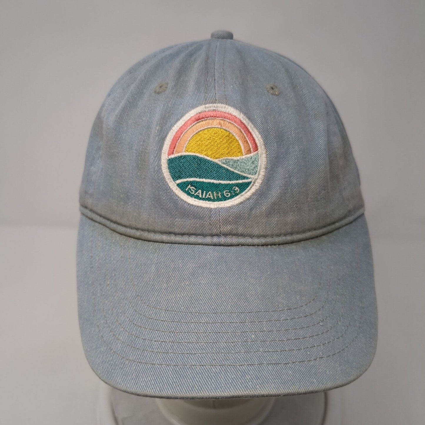 Isaiah 6:3 Slideback Hat Blue OS Adjustable Embroidered Vented Holes 6 Panel