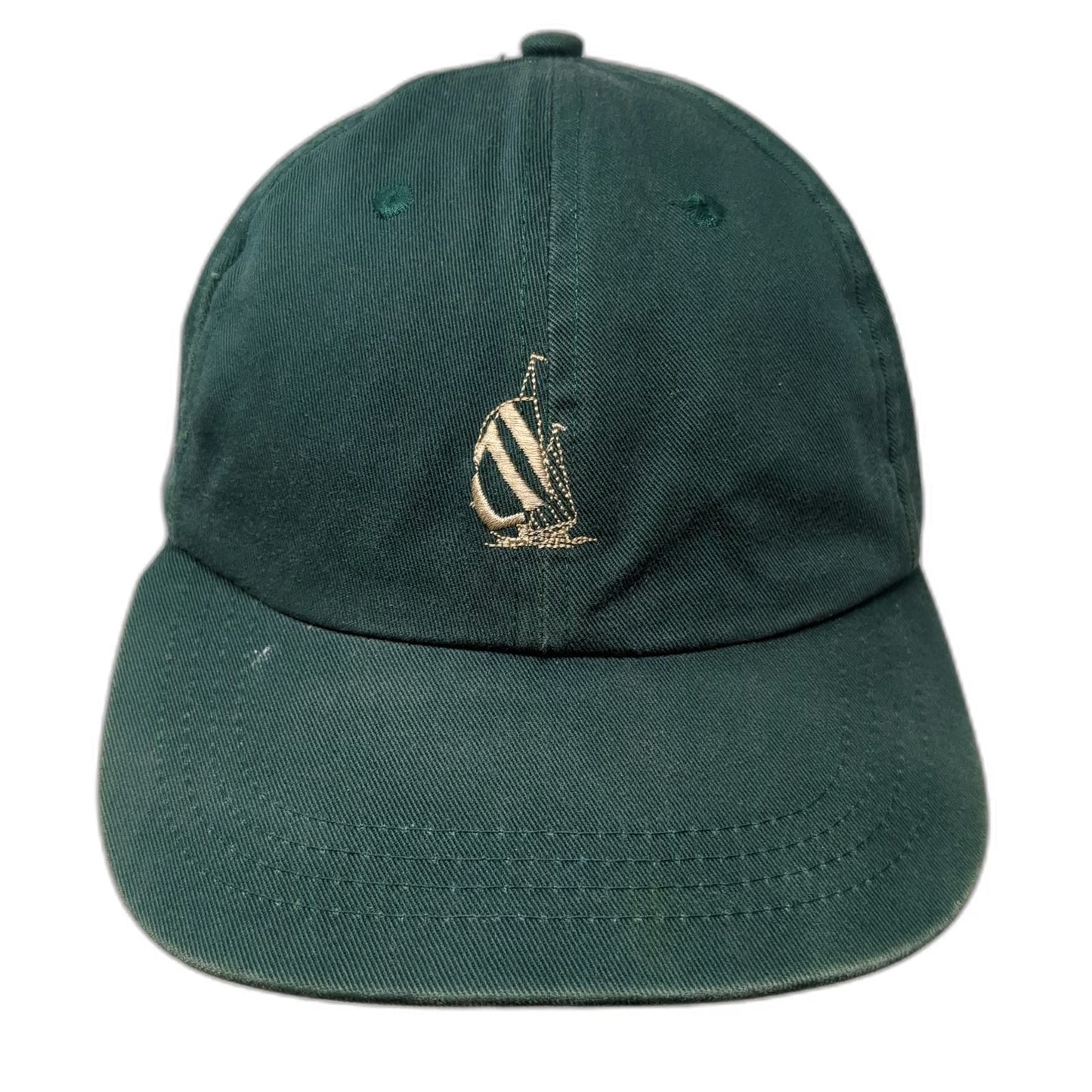 Nautica Baseball Cap Green OS Sailboat Logo Embroidery Hat Slideback Cotton
