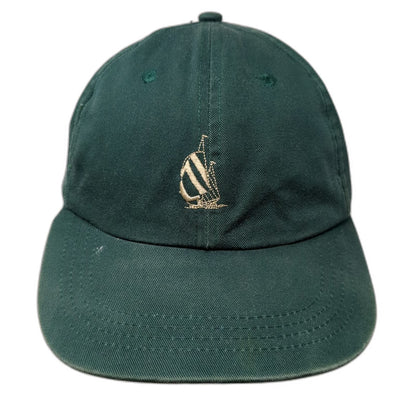 Nautica Baseball Cap Green OS Sailboat Logo Embroidery Hat Slideback Cotton