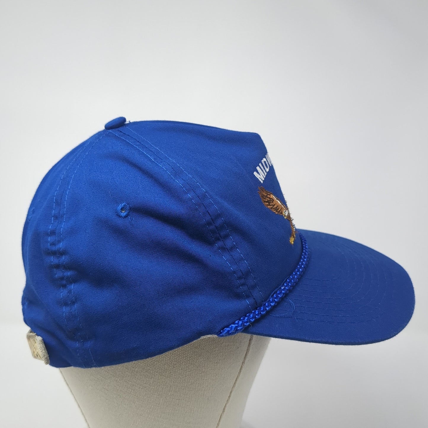 Midway Slideback Baseball Cap Blue OS Adjustable Embroidered Rope Designer Pro