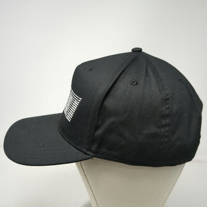 GRIT 5 Panel Hat Black One Size Snapback Flat Brim Structured Embroidered Logo