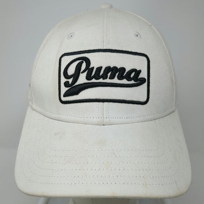 Puma Baseball Cap White One Size Adjustable Hat Script Patch Embroidered Logo