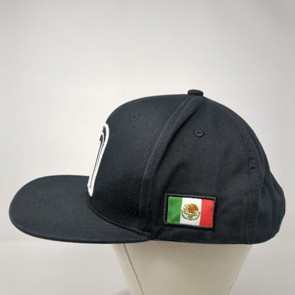 M Mexico Flag Snapback Hat Black One Size Adjustable Embroidered
