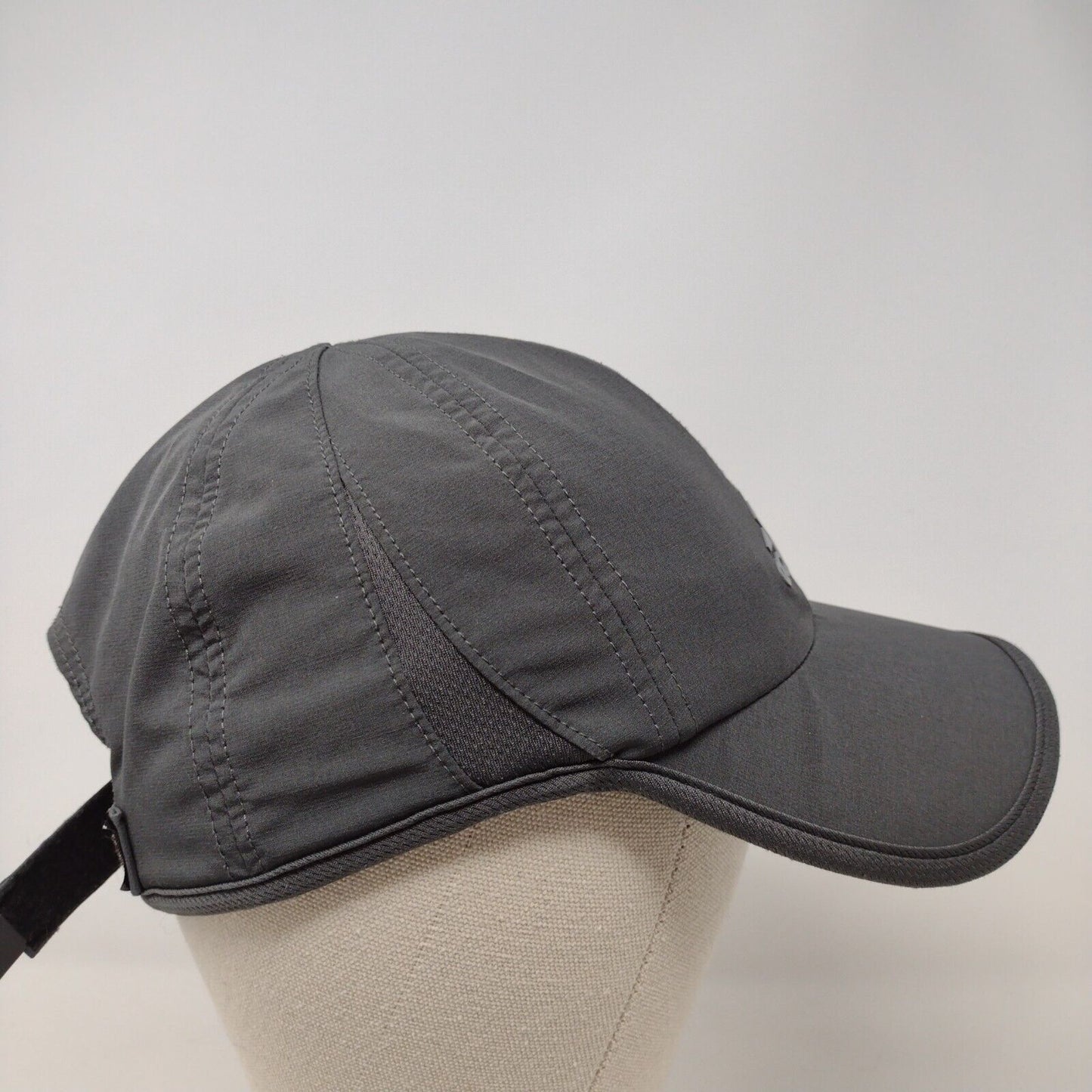 Adidas Aeroready Strapback Hat Gray OSFA Adjustable 3 Stripes Solid
