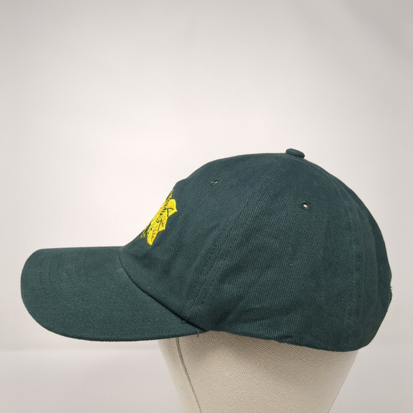 Sunflower Strapback Hat Green One Size Adjustable Embroidered Eco Range Cotton