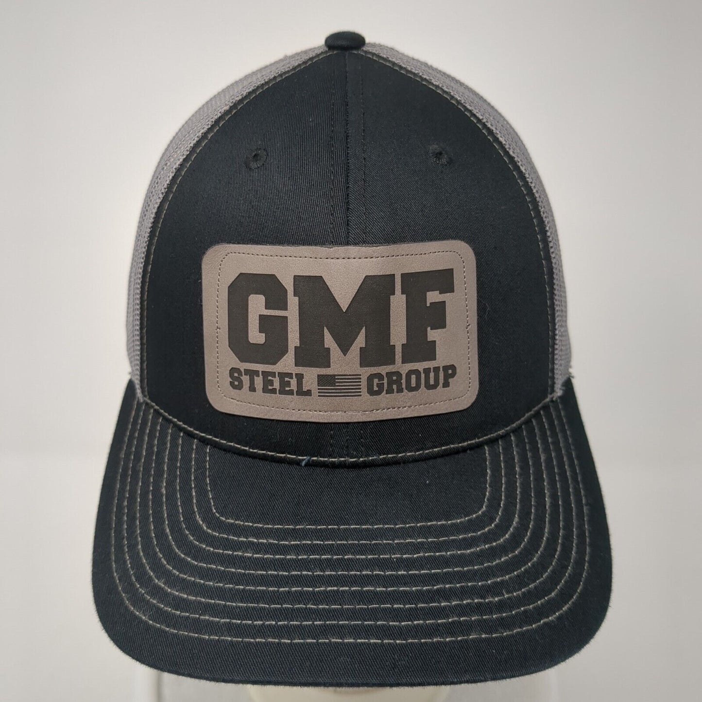 GMF Steel Group Patch Snapback Trucker Hat Black One Size Mesh Back