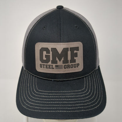 GMF Steel Group Patch Snapback Trucker Hat Black One Size Mesh Back