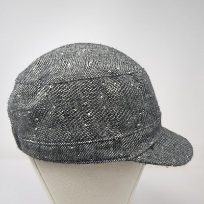 Payless Army Cap Gray One Size Wool Blend Speckled Decorative Buttons Hat