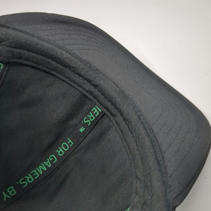 Razer Snapback Black One Size Hat Tonal Logo Gaming Flat Brim For Gamers Snake