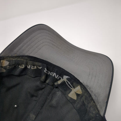 Under Armour Fitted Hat Black L/XL Lightweight Embroidered Vented Holes 6 Panel