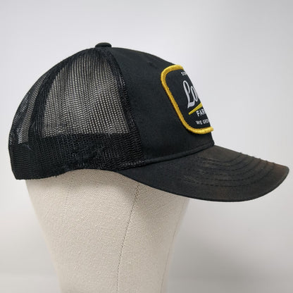 Rural Cloth Trucker Hat Black One Size Support Local Farmers Patch Snapback Mesh