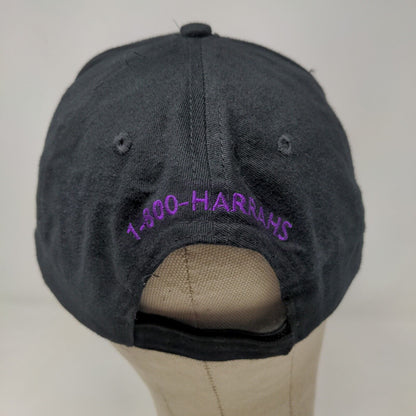 Harrah's Cherokee Casino & Hotel Men's Strapback Hat Black Purple Embroidered