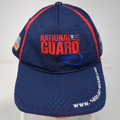 National Guard Fishing FLW Baseball Cap Blue One Size Mesh Strapback US Flag Hat