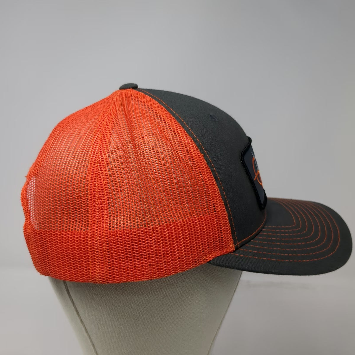 Richardson Trucker Hat Gray Orange One Size Structural Edge Engineering Snapback