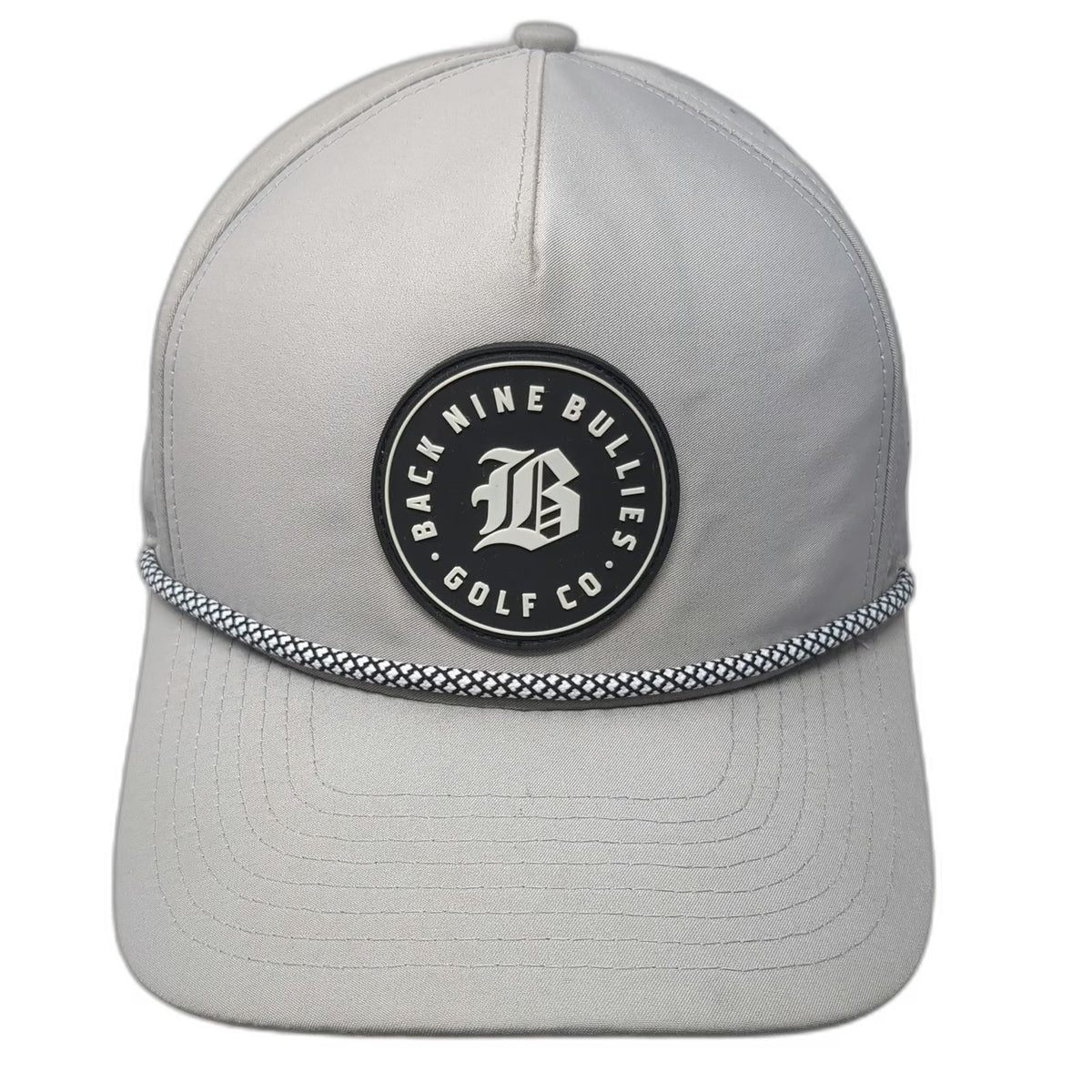 Back Nine Bullies Trucker Hat Gray One Size Rope Perforated Golf Snapback