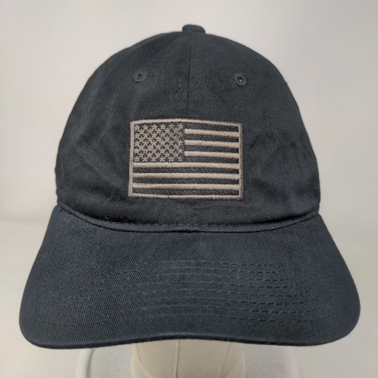 American Flag Slideback Hat Black One Size Patriotic Rapid Dominance