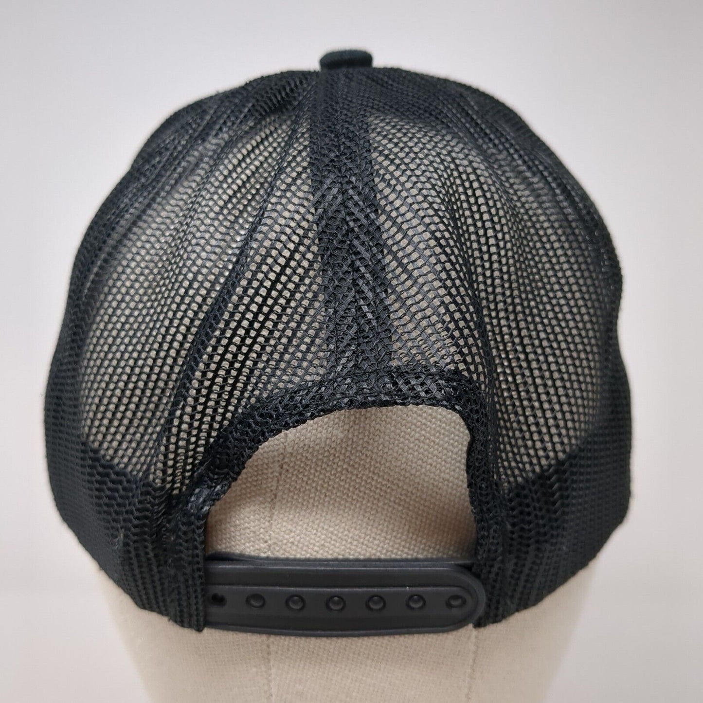 Port Authority Snapback Mesh Back Trucker Hat Black One Size Embroidered