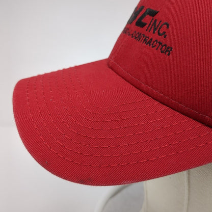 YMC Inc Mechanical Contractor Strapback Trucker Hat Red One Size 6 Panel