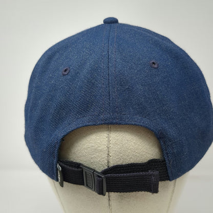 Vans Baseball Cap Blue One Size Slideback Logo Patch Wool Blend 6 Panel Hat
