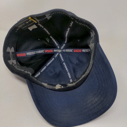 Under Armour HeatGear Fitted Hat Blue M/L Embroidered Protect This House
