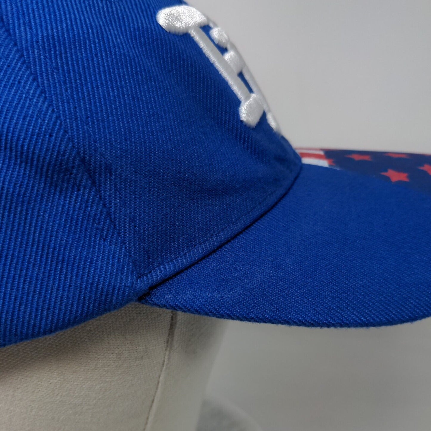 FL USA Flag Strapback Hat Blue One Size Adjustable Embroidered