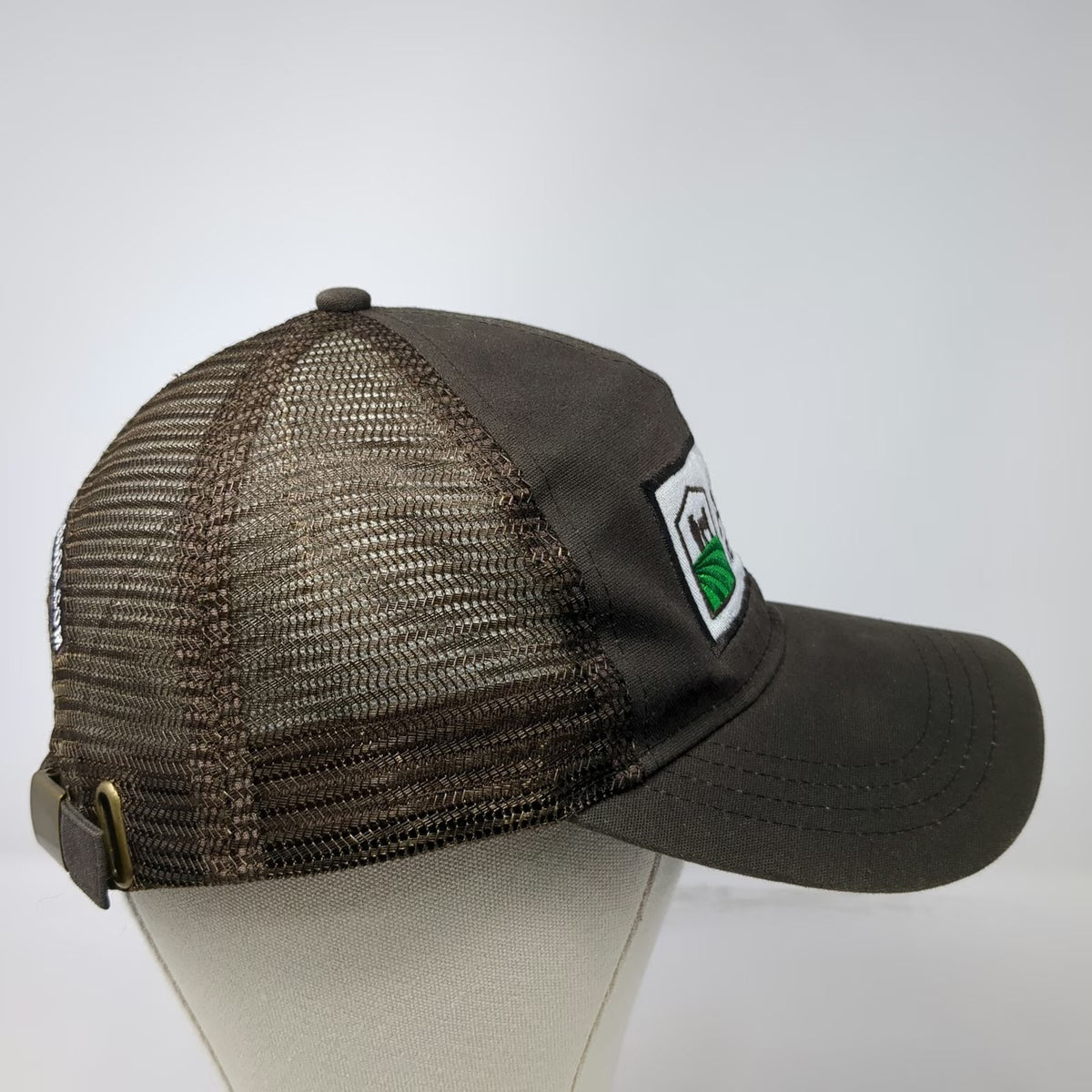 Ouray Sportswear Baseball Cap Brown One Size AgRisk Advisors Mesh Side Flag hat