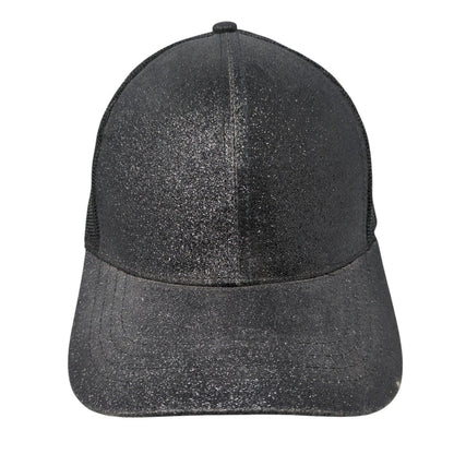 Unbranded Strapback Mesh Back Trucker Hat Ponytail Gray One Size Sparkly