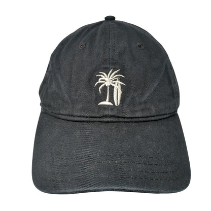 Palm Tree Slideback Hat Black One Size Adjustable Embroidered Jet Set Surf Shop