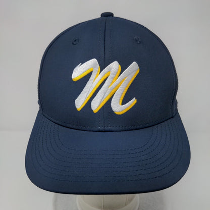 Letter M Fitted Hat Blue S/M C-Fit Embroidered Breathable 6 Panel Champro