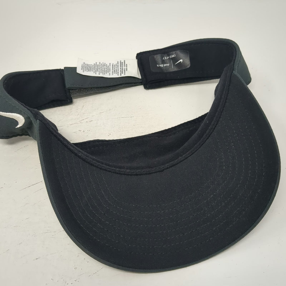Nike Visor Black One Size Robbie Vee Embroidery Dri-FIT Adjustable Strapback Hat