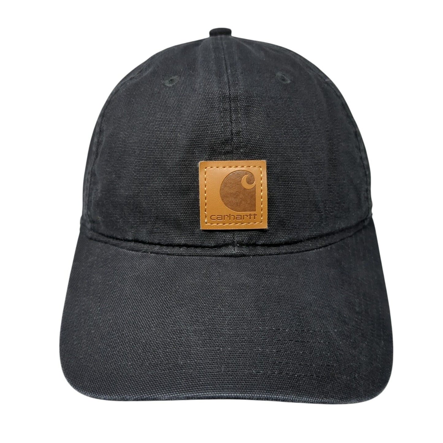 Carhartt Odessa Leather Patch Strapback Hat Black One Size 6 Panel
