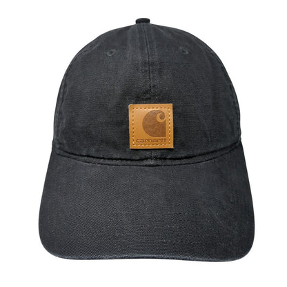 Carhartt Odessa Leather Patch Strapback Hat Black One Size 6 Panel