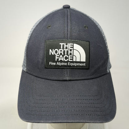The North Face Trucker Hat Gray One Size Mesh Back Snapback Logo Patch Alpine