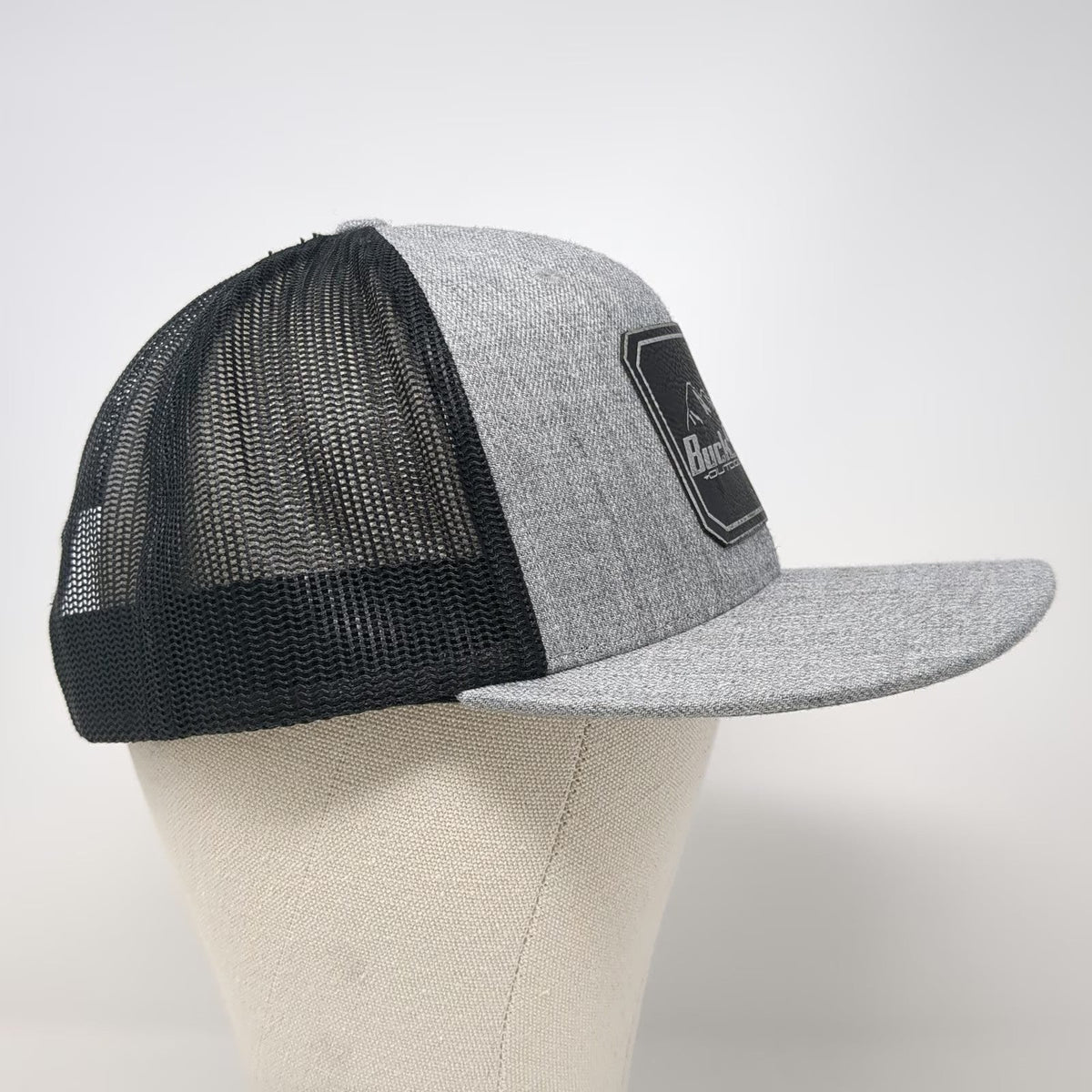 Richardson Trucker Hat Gray Black One Size BuckSwag Outdoors Mountain Snapback