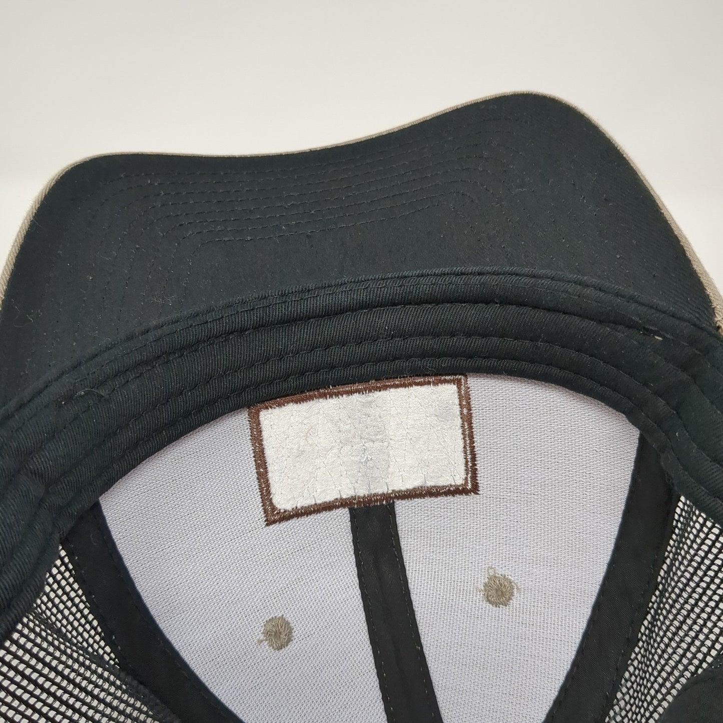 USA Flag Scheels Snapback Mesh Back Trucker Hat Brown One Size Colorblock