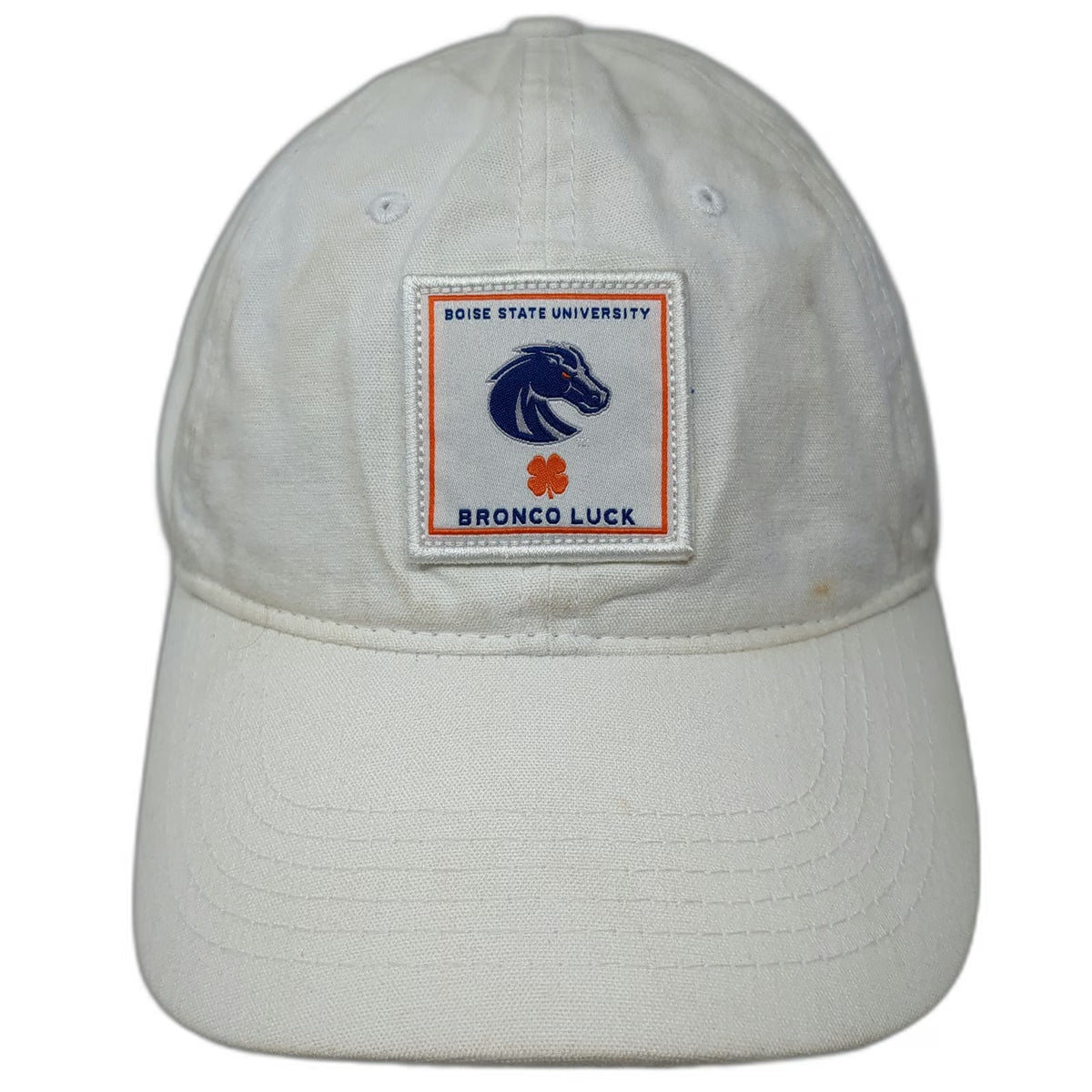 Black Clover Boise State University Hat White One Size Baseball Cap Slideback